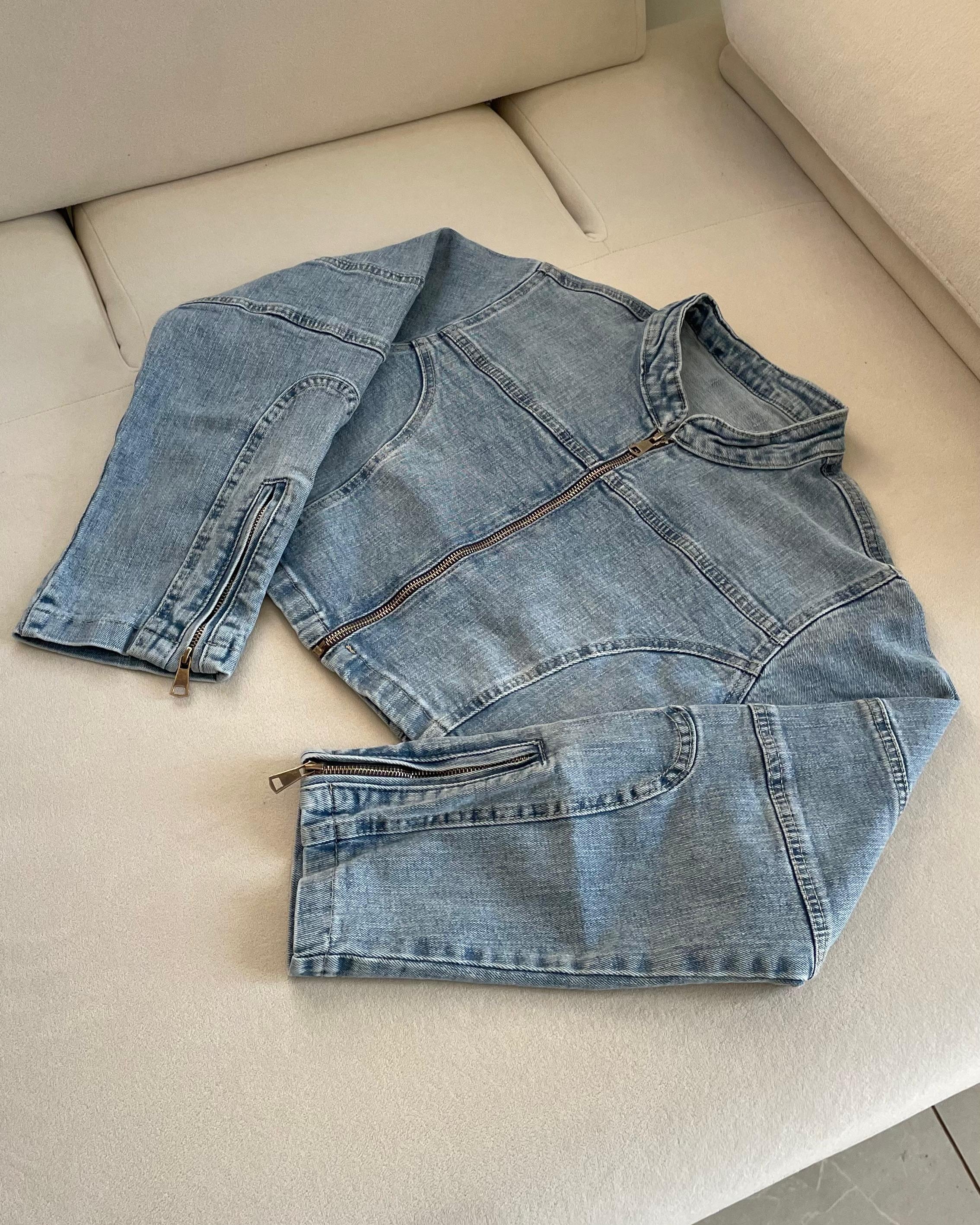Sculpted denim jacket