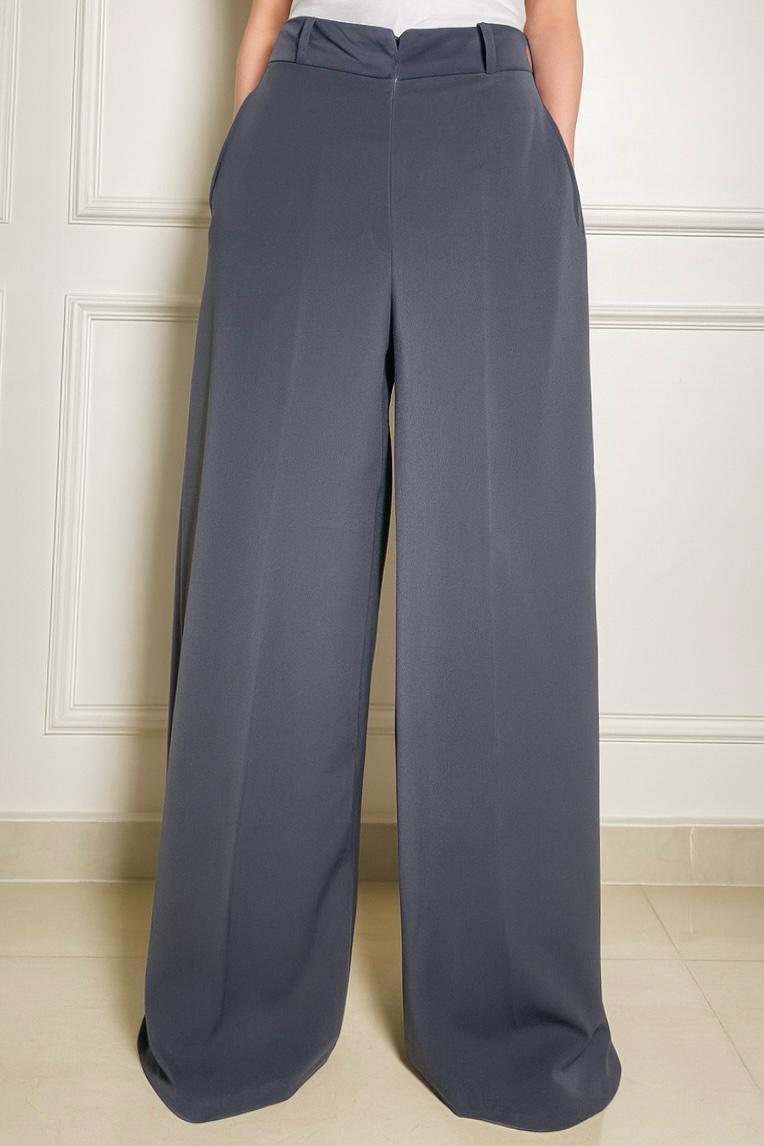 Flowy tailored wide-leg pants