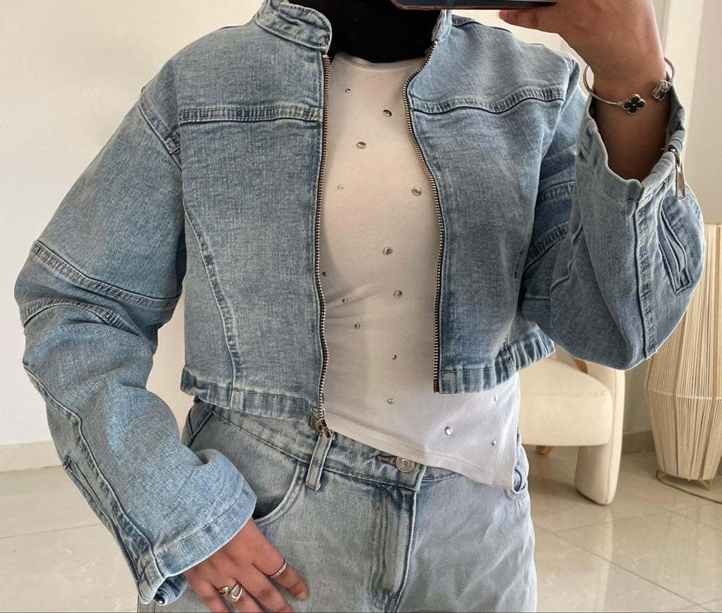 Sculpted denim jacket