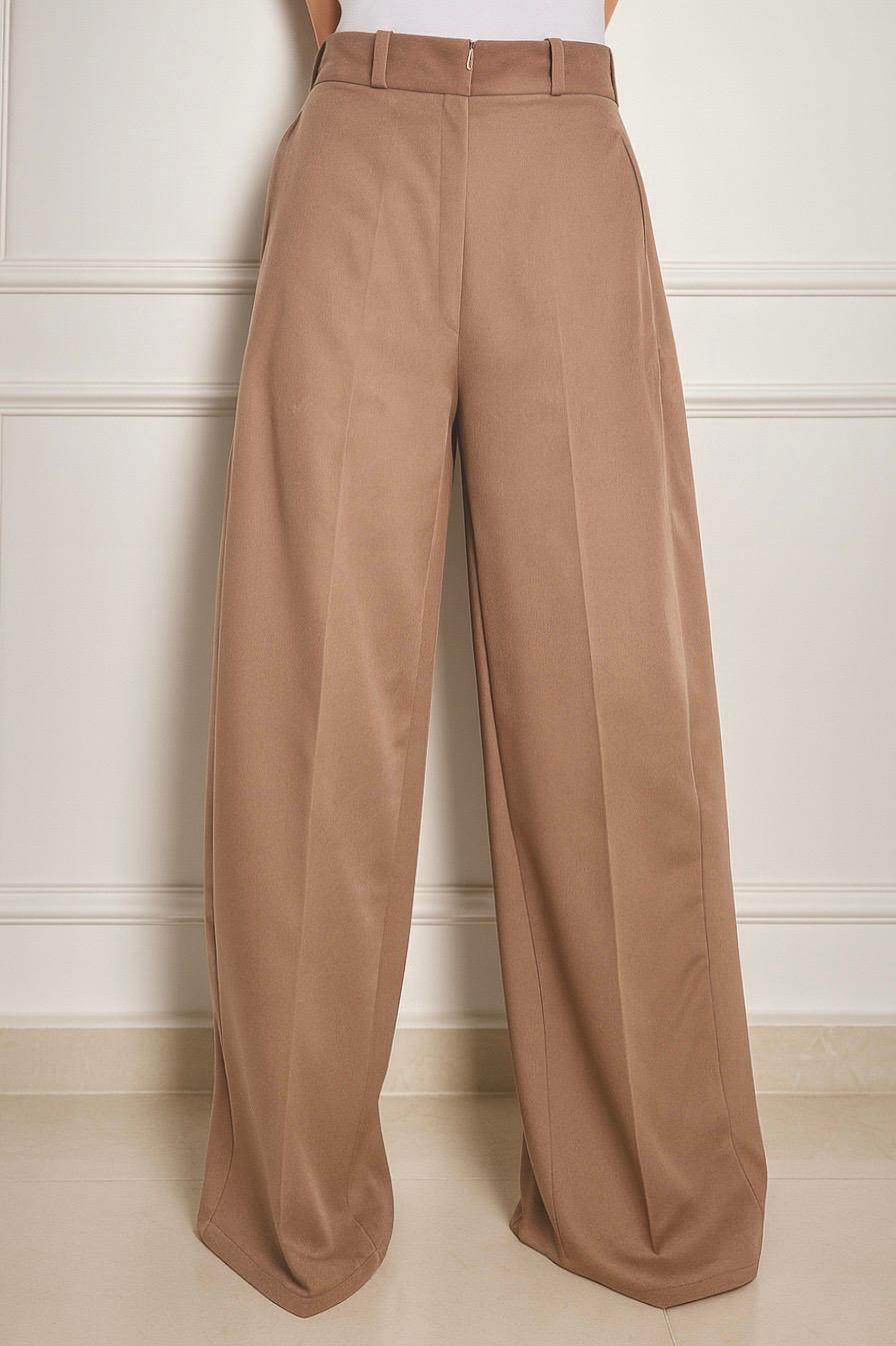 Flowy tailored wide-leg pants