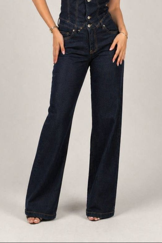 Raw denim pants
