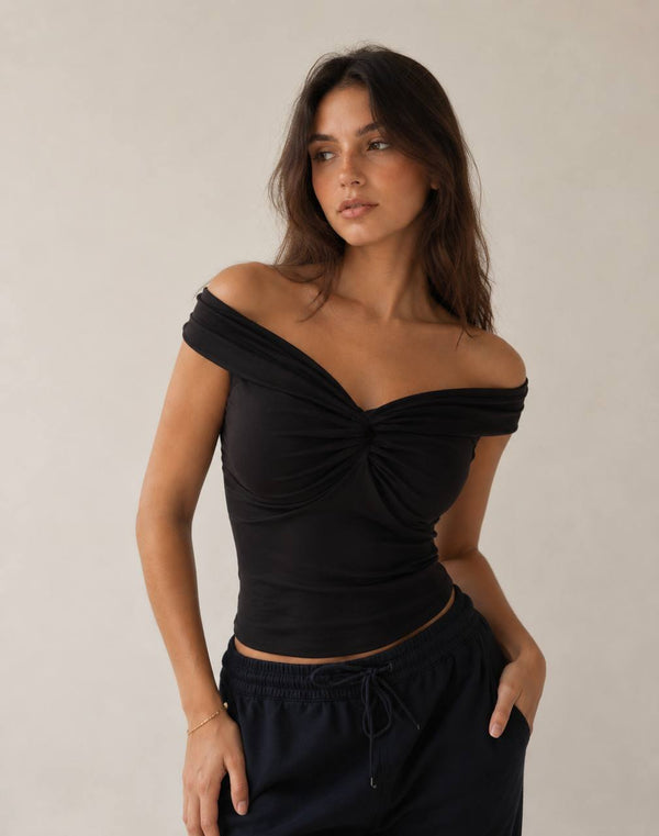Black butterfly top
